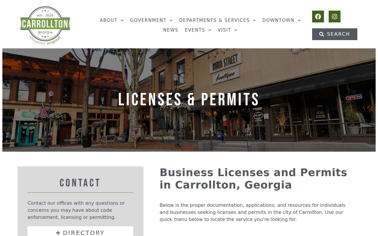 Carrollton people search city permits and licenses page